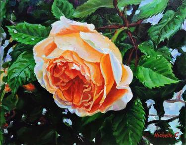 Original Fine Art Floral Painting by michelle chen