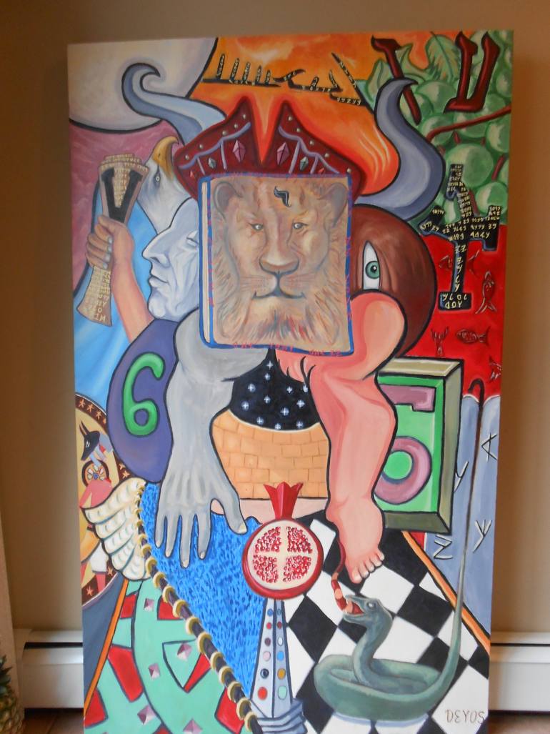 Original Abstract Religion Painting by De Yos