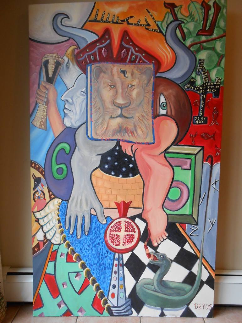 Original Abstract Religion Painting by De Yos