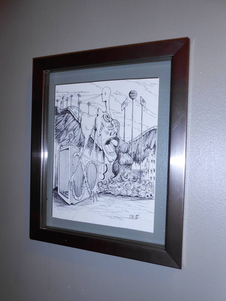 Original Abstract Expressionism Fantasy Drawing by De Yos