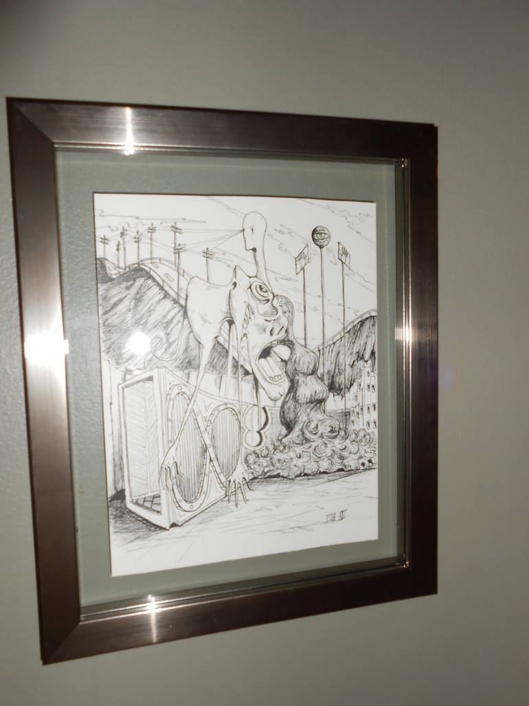 Original Abstract Expressionism Fantasy Drawing by De Yos
