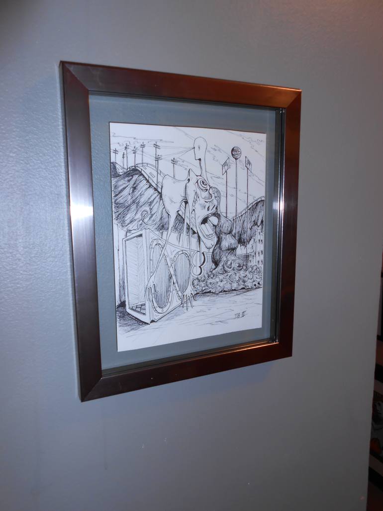 Original Abstract Expressionism Fantasy Drawing by De Yos