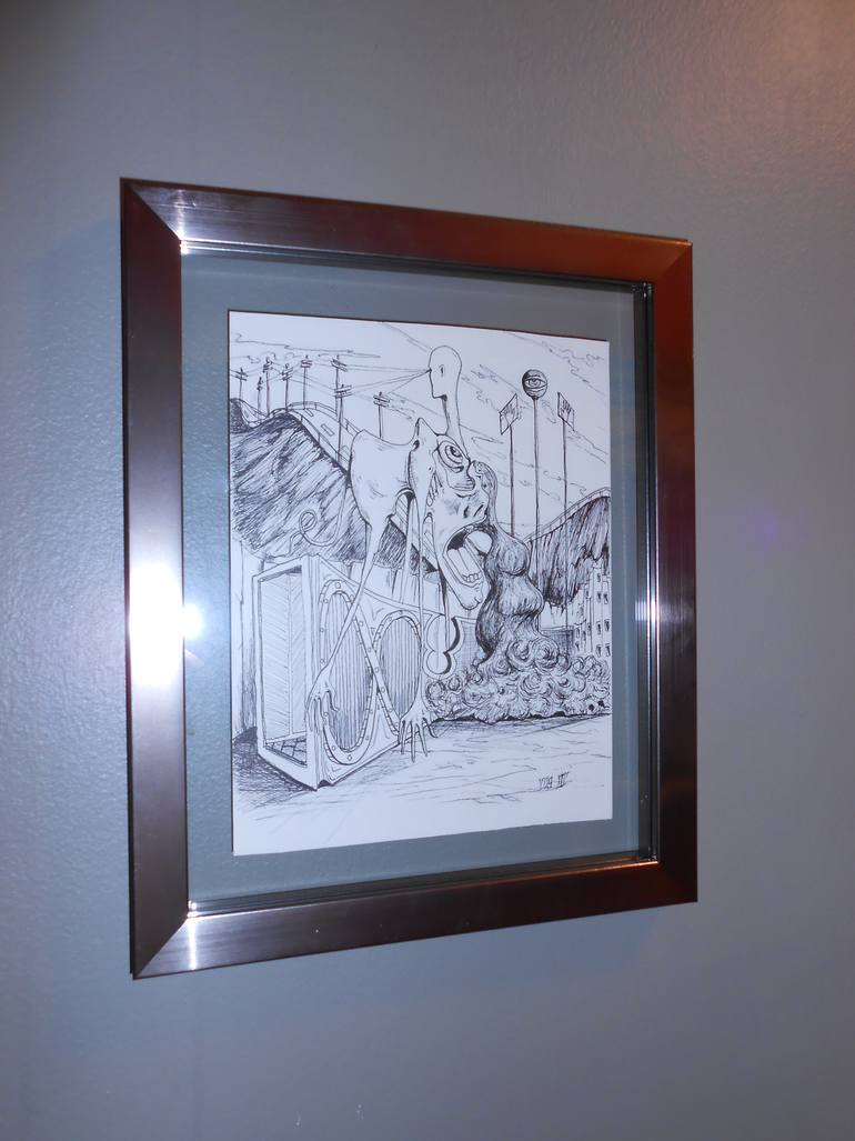 Original Abstract Expressionism Fantasy Drawing by De Yos
