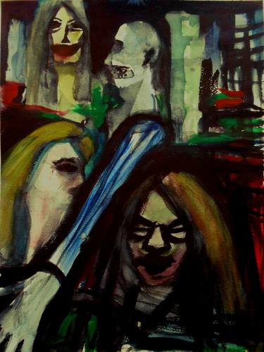 Print of Abstract People Paintings by De Yos