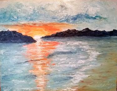 Original Abstract Expressionism Seascape Paintings by Connie Reid-Pinzón