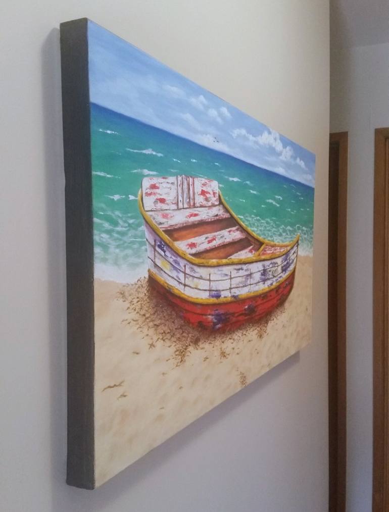 Original Sailboat Painting by Connie Reid-Pinzón