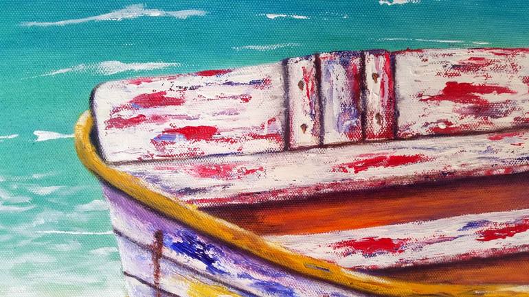 Original Sailboat Painting by Connie Reid-Pinzón