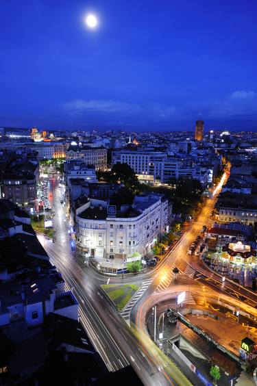 Moonlight over the Belgrade, Serbia thumb