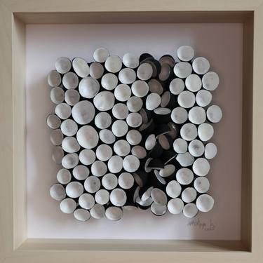 Original Black & White Abstract Mixed Media by Ana Montoya