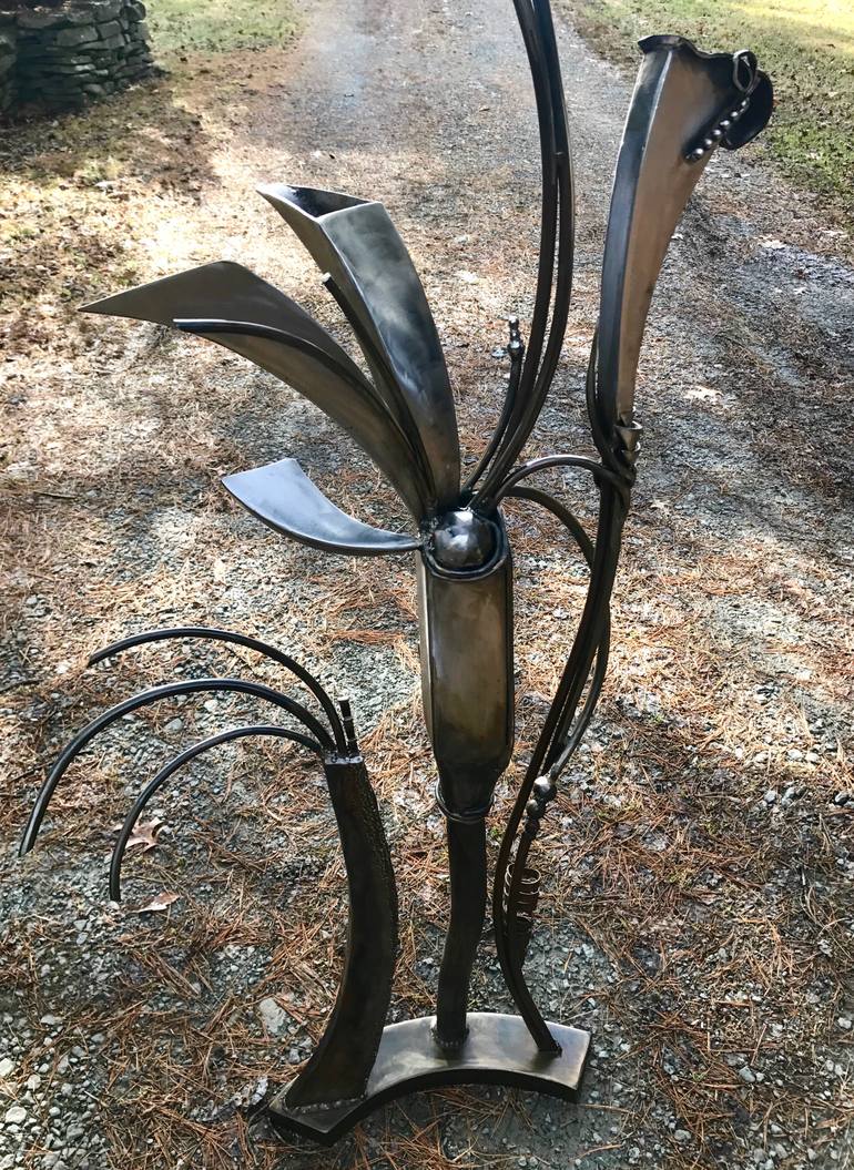 Original Abstract Floral Sculpture by Janet Rutkowski