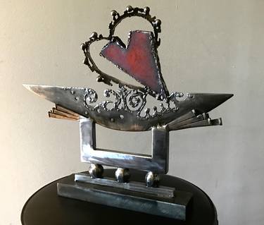 Original Abstract Love Sculpture by Janet Rutkowski