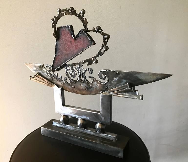 Original Abstract Love Sculpture by Janet Rutkowski