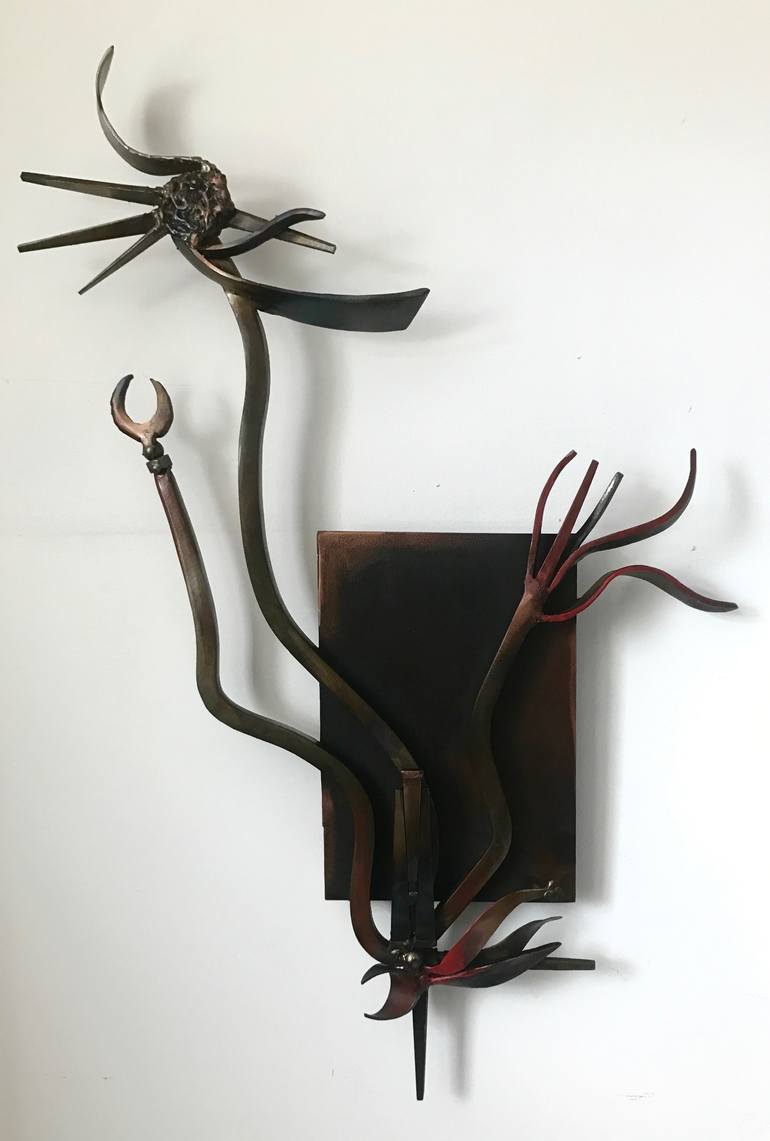 Original Abstract Outer Space Sculpture by Janet Rutkowski