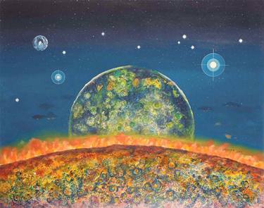 Original Abstract Outer Space Paintings by Hajo Hoerndlein