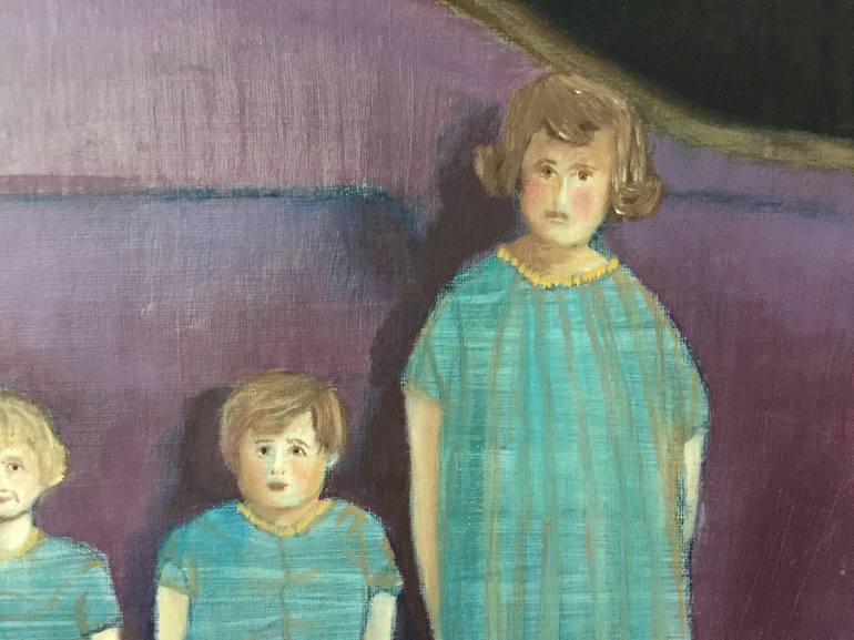 Original Impressionism Children Painting by LESLIE DANNENBERG