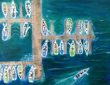 Original Realism Boat Paintings by LESLIE DANNENBERG