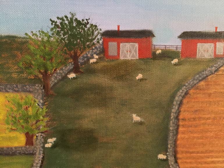 Original Impressionism Rural life Painting by LESLIE DANNENBERG