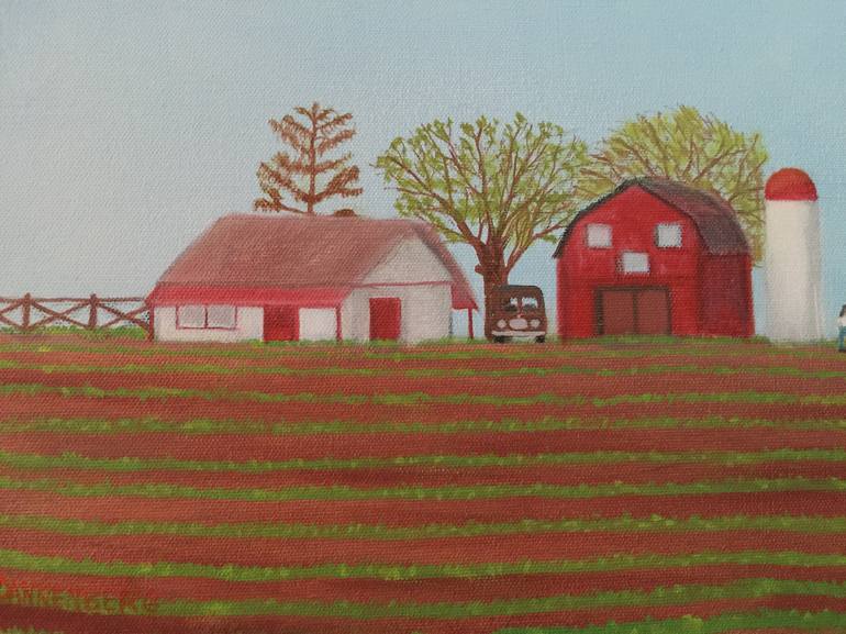 Original Realism Rural life Painting by LESLIE DANNENBERG