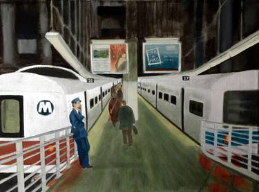 Original Realism Train Paintings by LESLIE DANNENBERG