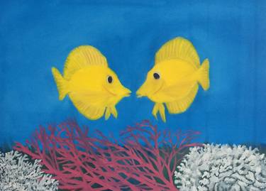 Original Impressionism Fish Paintings by LESLIE DANNENBERG