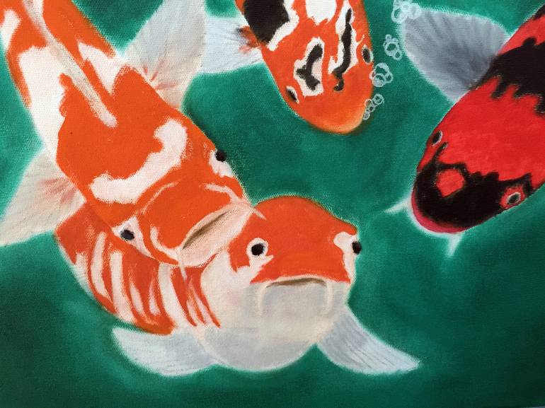 Original Fish Painting by LESLIE DANNENBERG