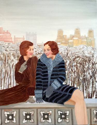 Print of Art Deco People Paintings by LESLIE DANNENBERG