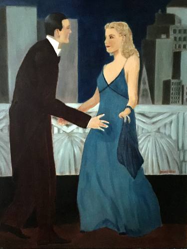 Original Art Deco Celebrity Paintings by LESLIE DANNENBERG