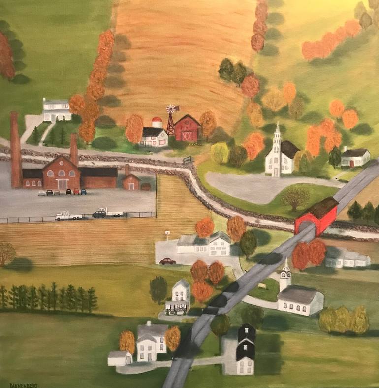 AUTUMN IN A SMALL TOWN Painting By LESLIE DANNENBERG Saatchi Art   3264760 HSC00001 7 