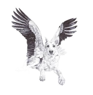 Sweet | Wolves 2013, In Homage to the Last Great Carnivores of Eurasia Series, black Biro drawing thumb