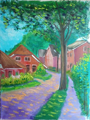 The sunny summer day in Dalen, the Netherlands. Plein Air thumb