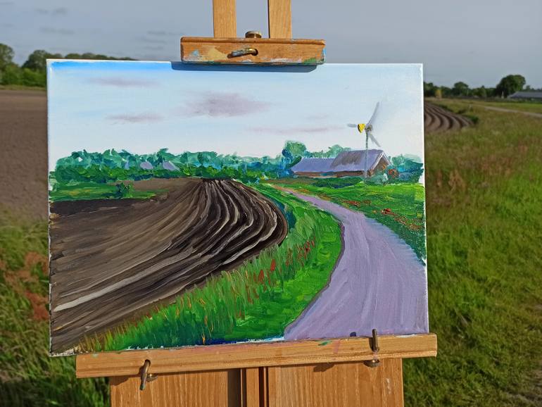 Original Impressionism Rural Life Painting by Dmitriy Fedorov