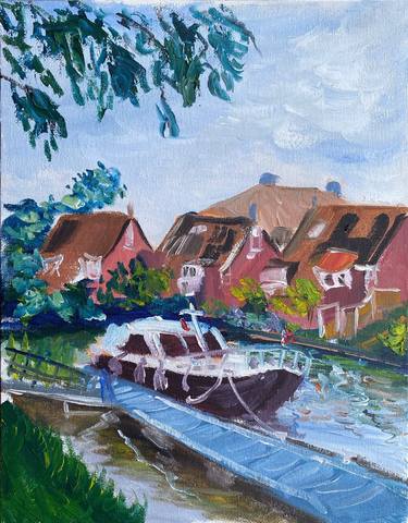 Original Impressionism Boat Paintings by Dmitriy Fedorov