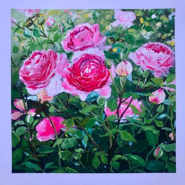 Original Abstract Floral Painting by Karen Reid
