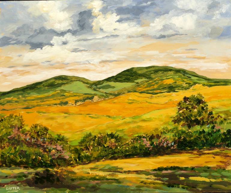 yellow landscape painting