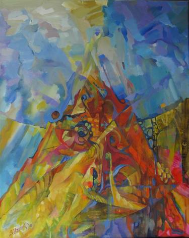 Original Abstract Expressionism Abstract Painting by Siarhei Yasaukin