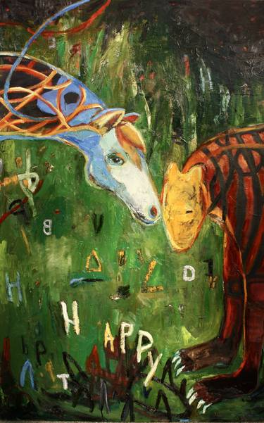 Original Abstract Animal Paintings by Emily Elisa Halpern