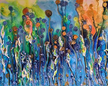 Original Abstract Floral Paintings by Tea Ercoles