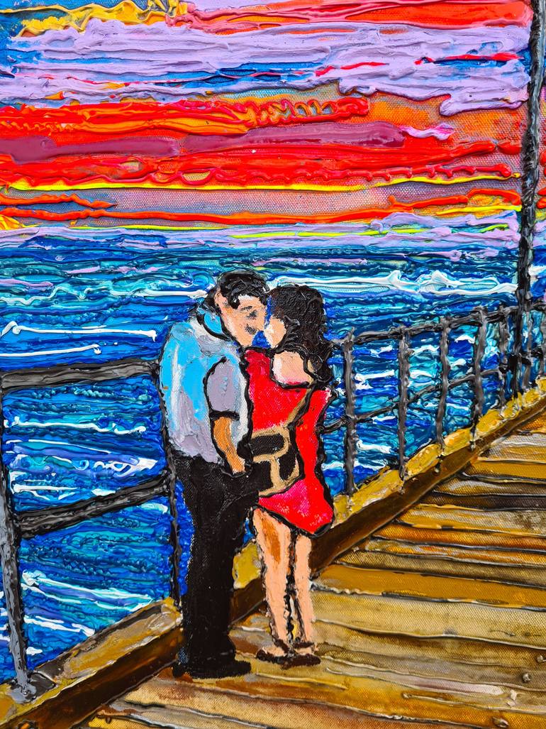 Original Expressionism Beach Painting by Tea Ercoles