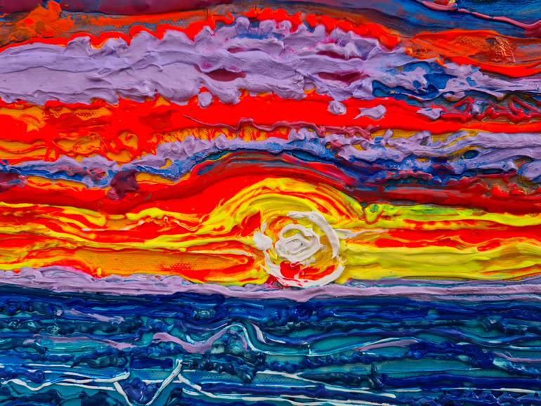 Original Expressionism Beach Painting by Tea Ercoles