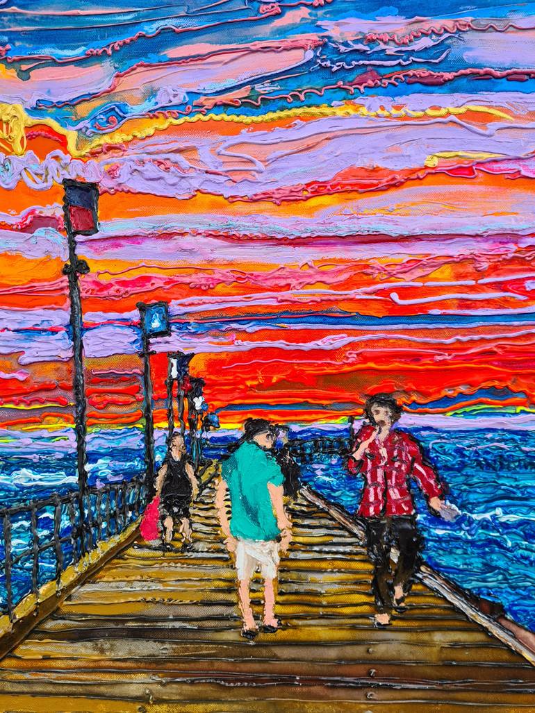 Original Expressionism Beach Painting by Tea Ercoles