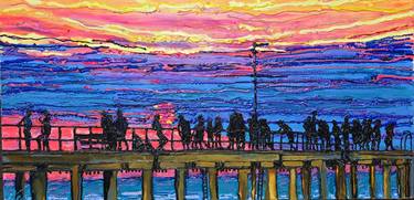 Original Expressionism Beach Painting by Tea Ercoles