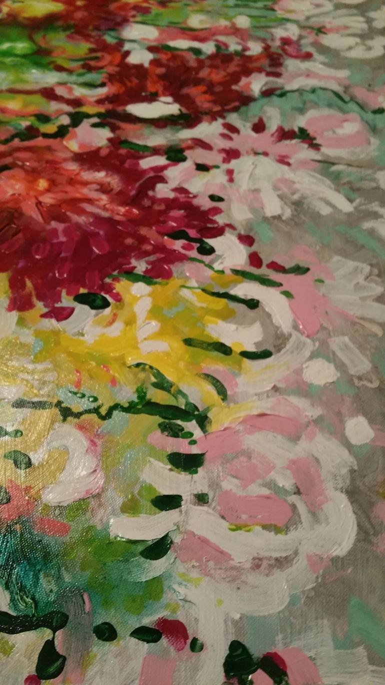 Original Impressionism Floral Painting by Tea Ercoles