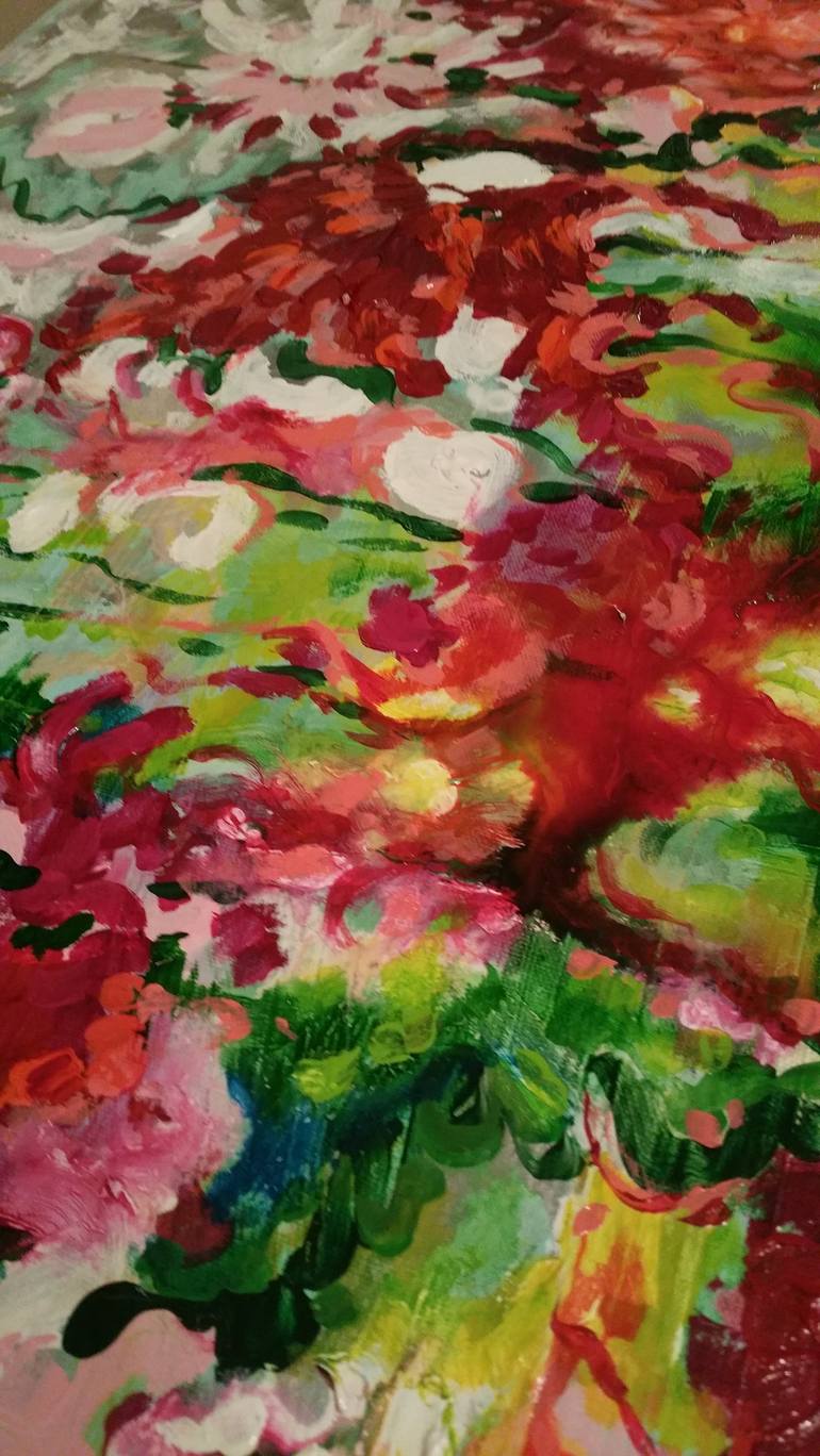 Original Impressionism Floral Painting by Tea Ercoles