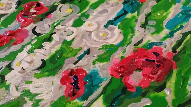 Original Impressionism Floral Painting by Tea Ercoles