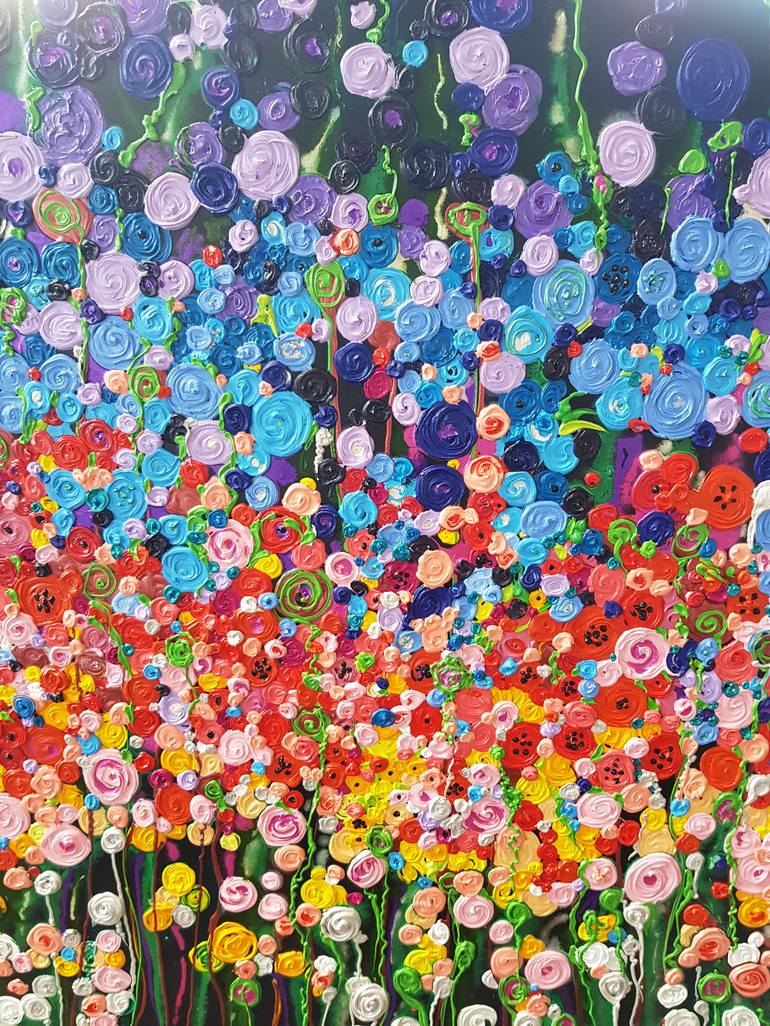 Original Expressionism Floral Painting by Tea Ercoles