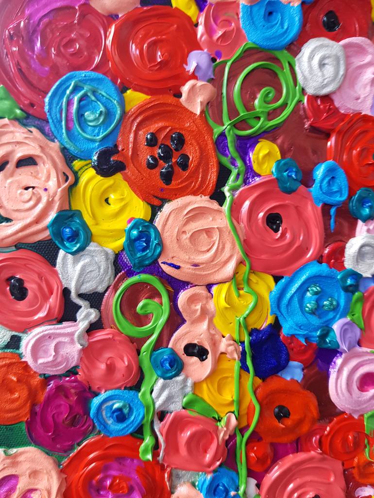 Original Expressionism Floral Painting by Tea Ercoles