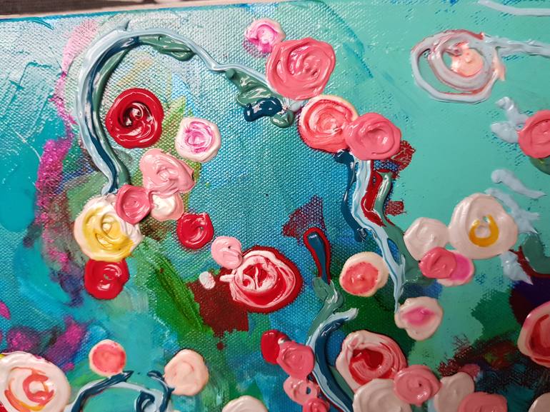 Original Expressionism Floral Painting by Tea Ercoles