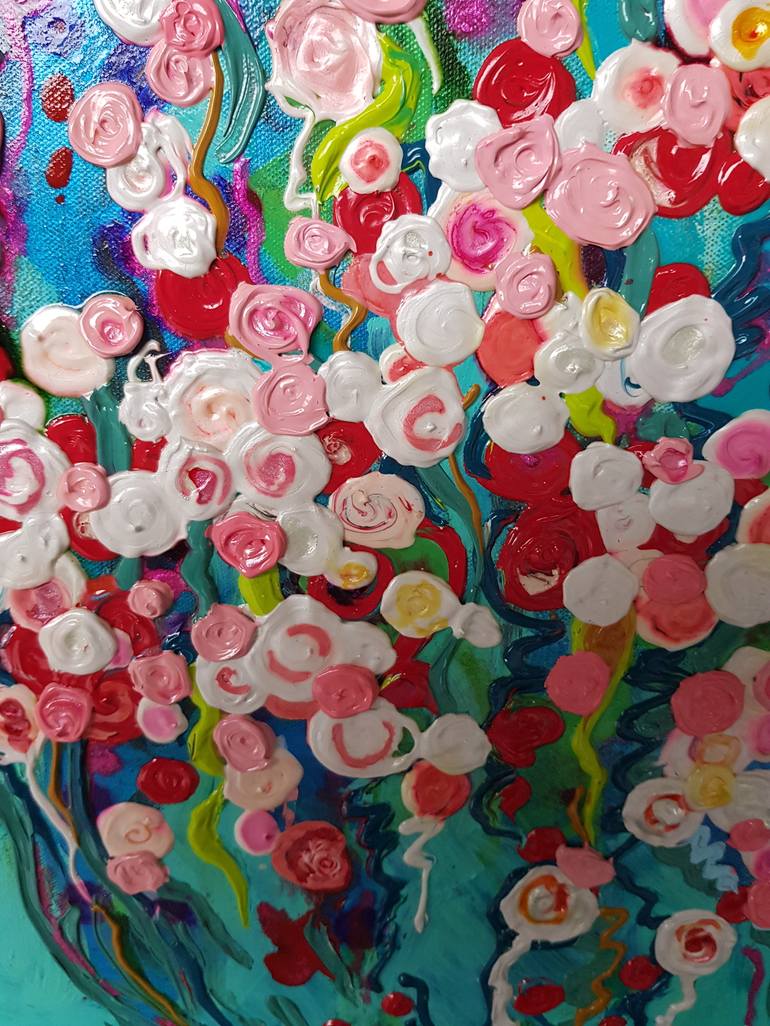 Original Expressionism Floral Painting by Tea Ercoles