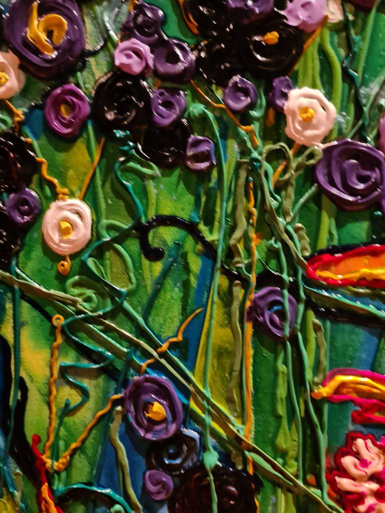 Original Expressionism Floral Painting by Tea Ercoles