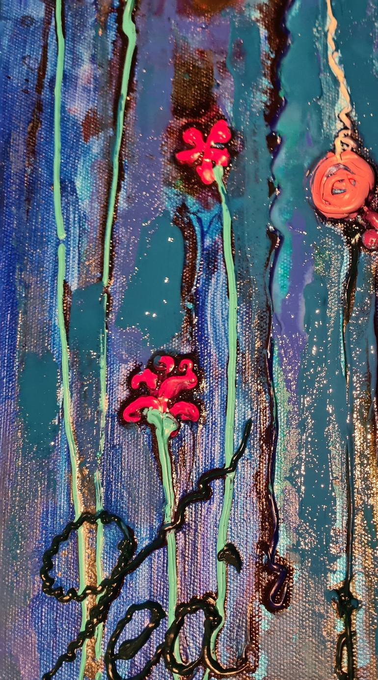 Original Abstract Expressionism Floral Painting by Tea Ercoles